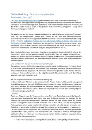 Den Ex Zurück Mit Spiritueller Partnerrückführung