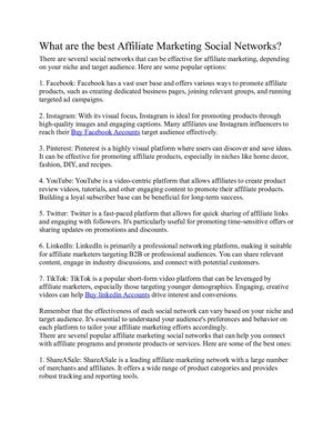 What Are The Best Affiliate Marketing Social Network1