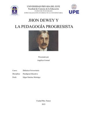 Pedagogía De Jhon Dewey