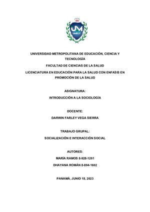 SOCIALIZACIÓN E INTERACCIÓN SOCIAL