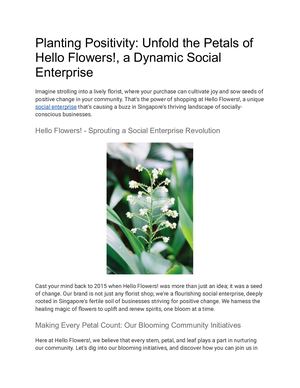 Calaméo - Planting Positivity Unfold The Petals Of Hello Flowers