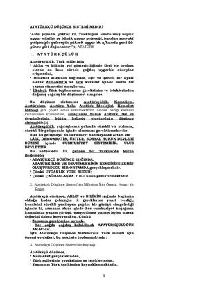 Atatürkçü Düşünce Si̇stemi̇ Nedi̇r
