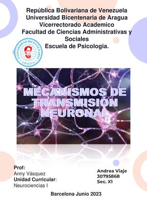 Mecanismos De Transmisión Neuronal Pdf