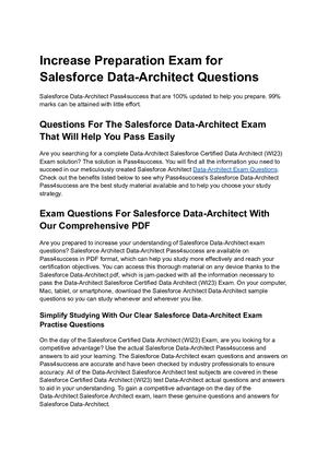 Increase Preparation Exam For Salesforce Data Architect Questions