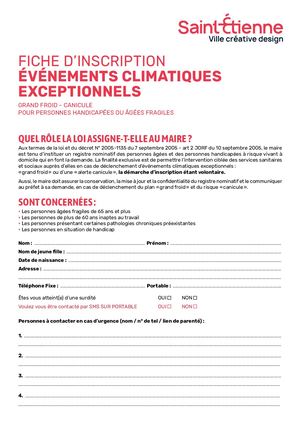 Fiche inscription évènements climatiques 2023