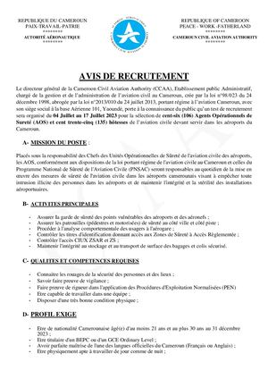 Avis De Recrutement