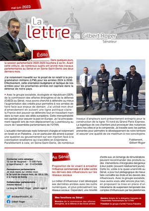 Gilbert Roger Lettre Mai Juin 2023