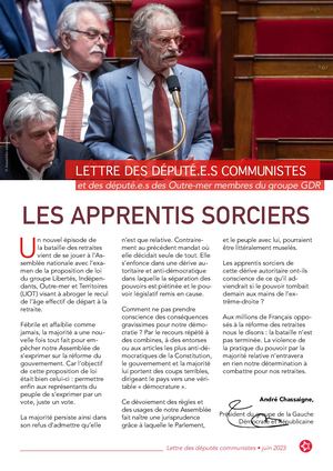 Lettre des députés communistes  Juin 2023