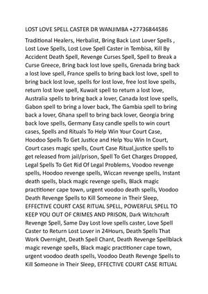 Lost Love Spell Caster Dr Wanjimba +27736844586