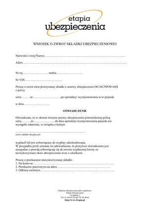 Wniosek Zwrot Skladki