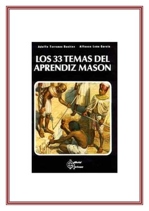 Los 33 Temas del Aprendiz Masón y Estatutos de La Orden