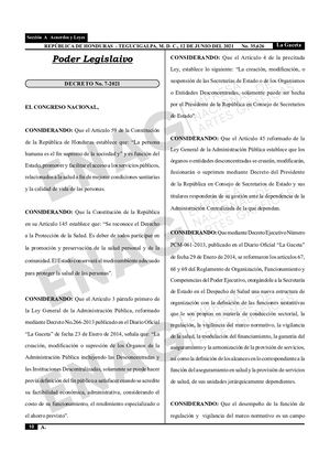 Ley De La Agencia De Regulación Sanitaria (Arsa)