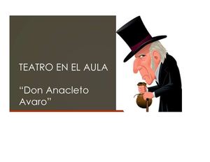 Obra De Teatro Don Anacleto Avaro