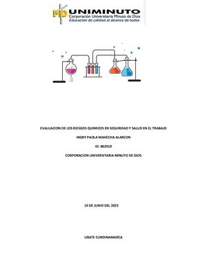 Evaluacion De Los Riesgos Quimicos En Seguridad Y Salud En El Trabajo