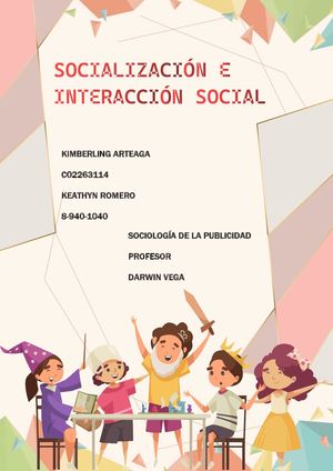 SOCIALIZACIÓN E INTERACCIÓN SOCIAL