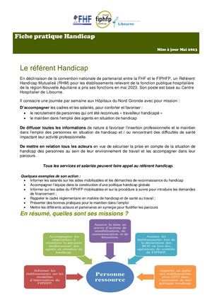 Fiche Pratique Handicap Référent Handicap