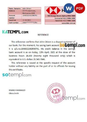 Australia Hsbc Reference