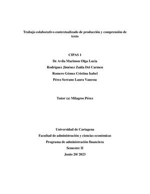 Trabajo C Contextualizado Comprension Y Produccion De Textos Ii Cipas 1
