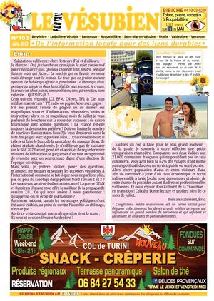 JUILLET 2023 - LE portail VESUBIEN n°103. Journal gratuit de la Vésubie & Valdeblore - 06450 - Alpes Maritimes