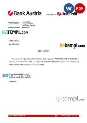 Austria Bank Austria Closurereference