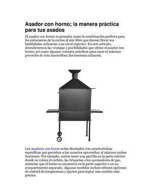 Asador Con Horno; La Manera Práctica Para Tus Asados