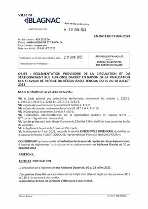 Travaux - Rue Alphonse Daudet : du 10 au 28 juillet