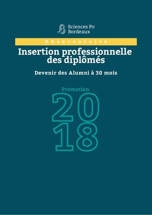 Sciences Po Bordeaux Insertion Professionnelle Des Diplomés 2018