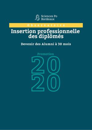 Sciences Po Bordeaux Insertion Professionnelle Des Diplomés 2020