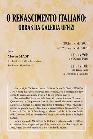 Folder - O RENASCIMENTO ITALIANO: OBRAS DA GALERIA UFFIZI