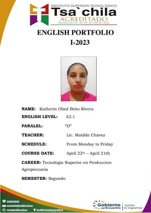 Portafolio Estudiantil Ingles