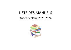 Liste Des Manuels Toutes Les Classes