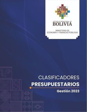 Clasificadores Presupuestarios Gestion 2023 Colores