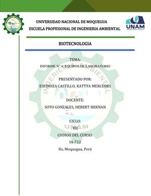 Informe Equipos De Laboratorio