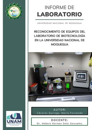 Informe De Equipos de Laboratorio