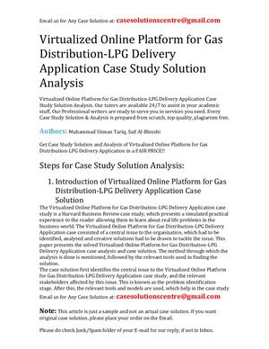 Virtualized Online Platform For Gas Distribution Lpg Delivery Application Case Study Solution Analysis