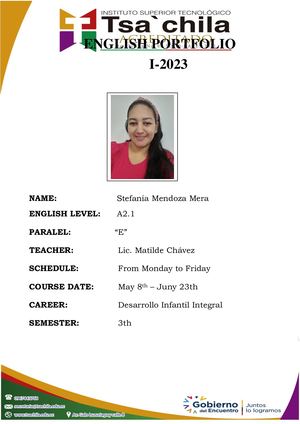 Students' Mendoza Mera Stefania Portfolio 2 Intensive