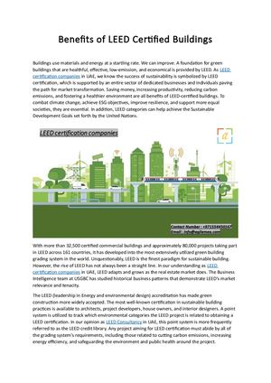 Benefits Of Leed Certified Buildings
