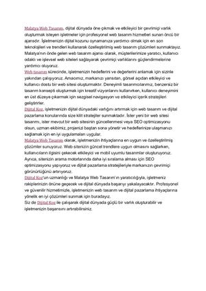 Malatya Web Tasarım