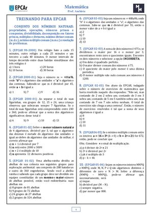 Lista 02 - Matematica - EPCAR - Aritmetica 2
