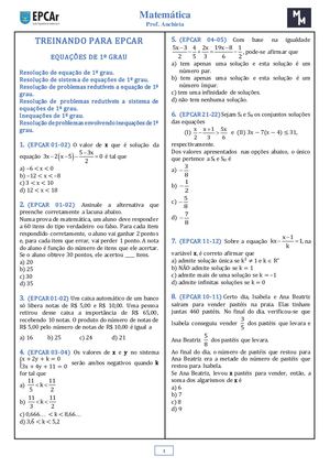 Lista 06 - Matematica - EPCAR - Algebra 2