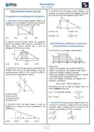 Lista 10 - Matematica - EPCAR - Geometria 2