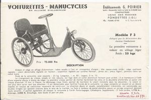 Tricycles Poirier Catalogue F3 M3