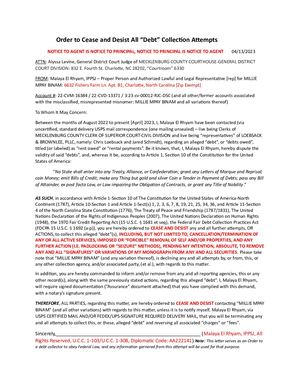 Cease and Desist Order - Alyssa Levine - MCCH - 04 13 2023 - Malaya El Rhyam