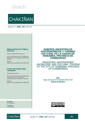Saberes Ancestralesgastronómicosyturismocultural De La Ciudad Deriobamba, Provincia Dechimborazo