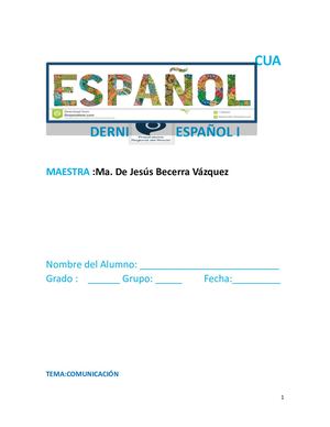 Cuadernillo De Español I