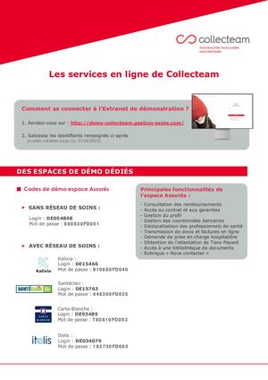 Codes Extranet de démonstration Collecteam