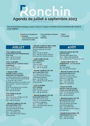 Ronchin Magazine n°115 - Agenda