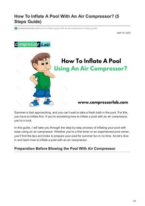 Compressorlab Com How To Inflate A Pool With An Air Compressor 5 Steps Guide
