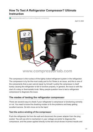 Compressorlab Com How To Test A Refrigerator Compressor Ultimate Instruction