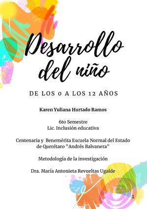 Desarrollo del niño de los 0 a 12 años